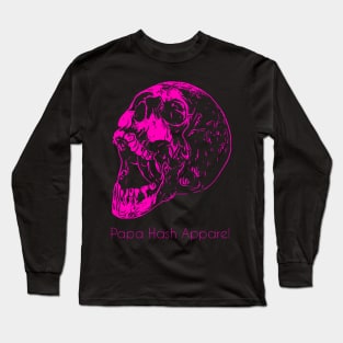 Papa Hash Apparel: Yawning Skull Pink Long Sleeve T-Shirt